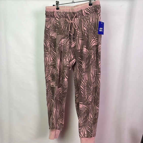Women's Mid-Rise Acid Wash Pink Palms Jogger Pants - JoyLab NWT - Picture 3 of 8